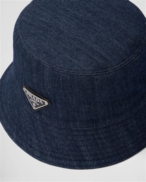 navy blue prada bucket hat|Navy Denim Bucket Hat .